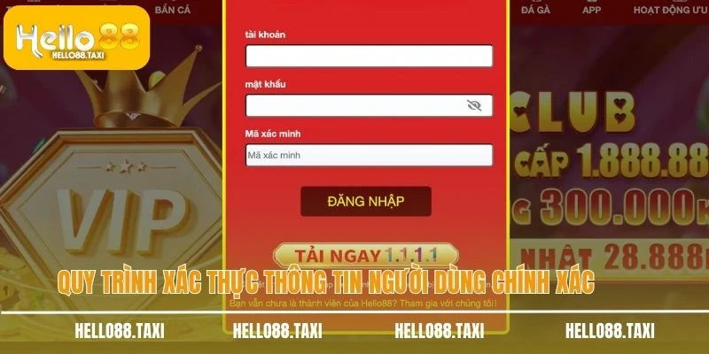 Quy trình xác thực thông tin người dùng chính xác